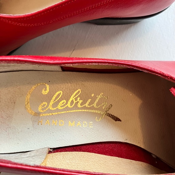 Hand made Red leather lace up Sz. 5 - Picture 2 of 3